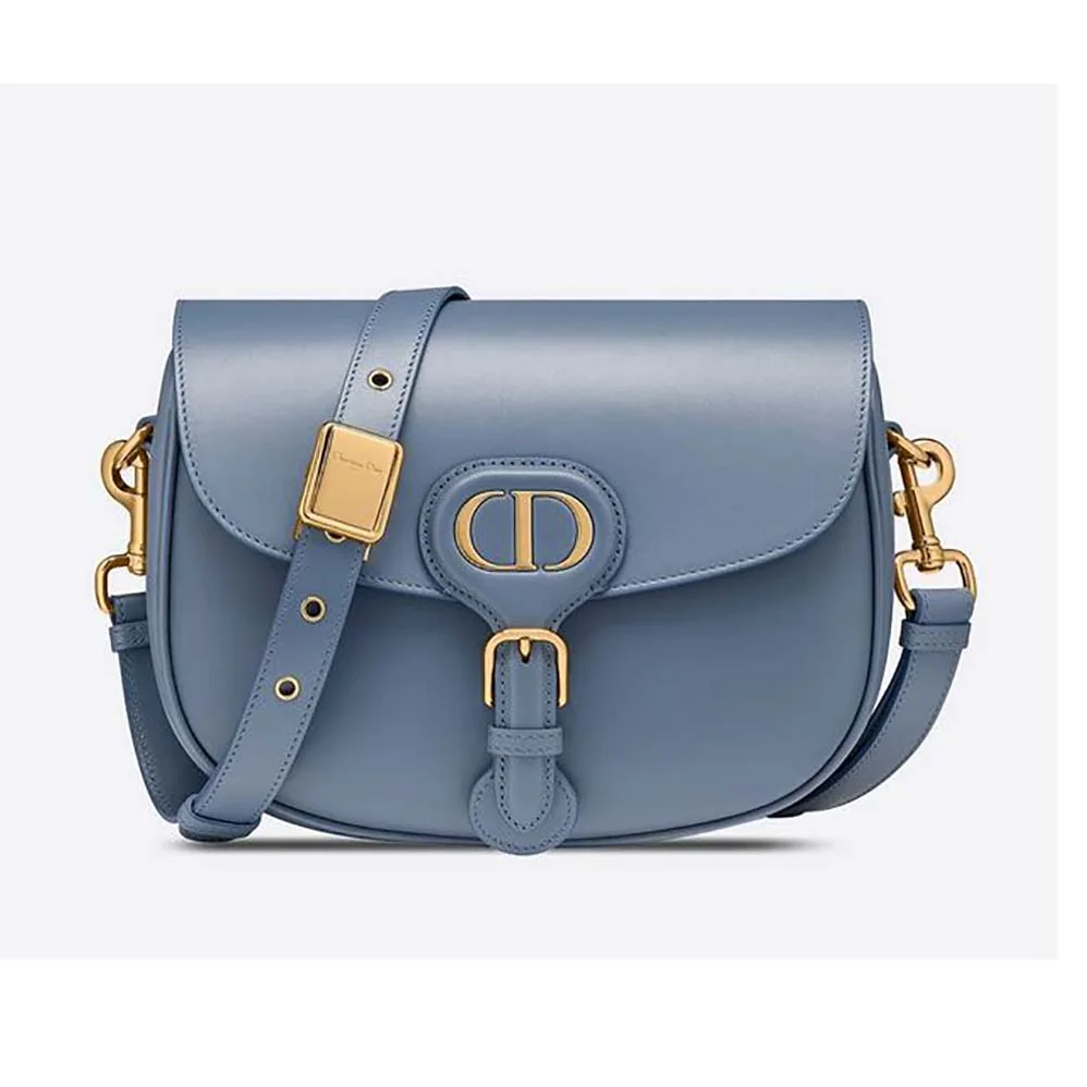 Dior Medium Dior Bobby Bag Denim Blue Box Calfskin for Women in Navy