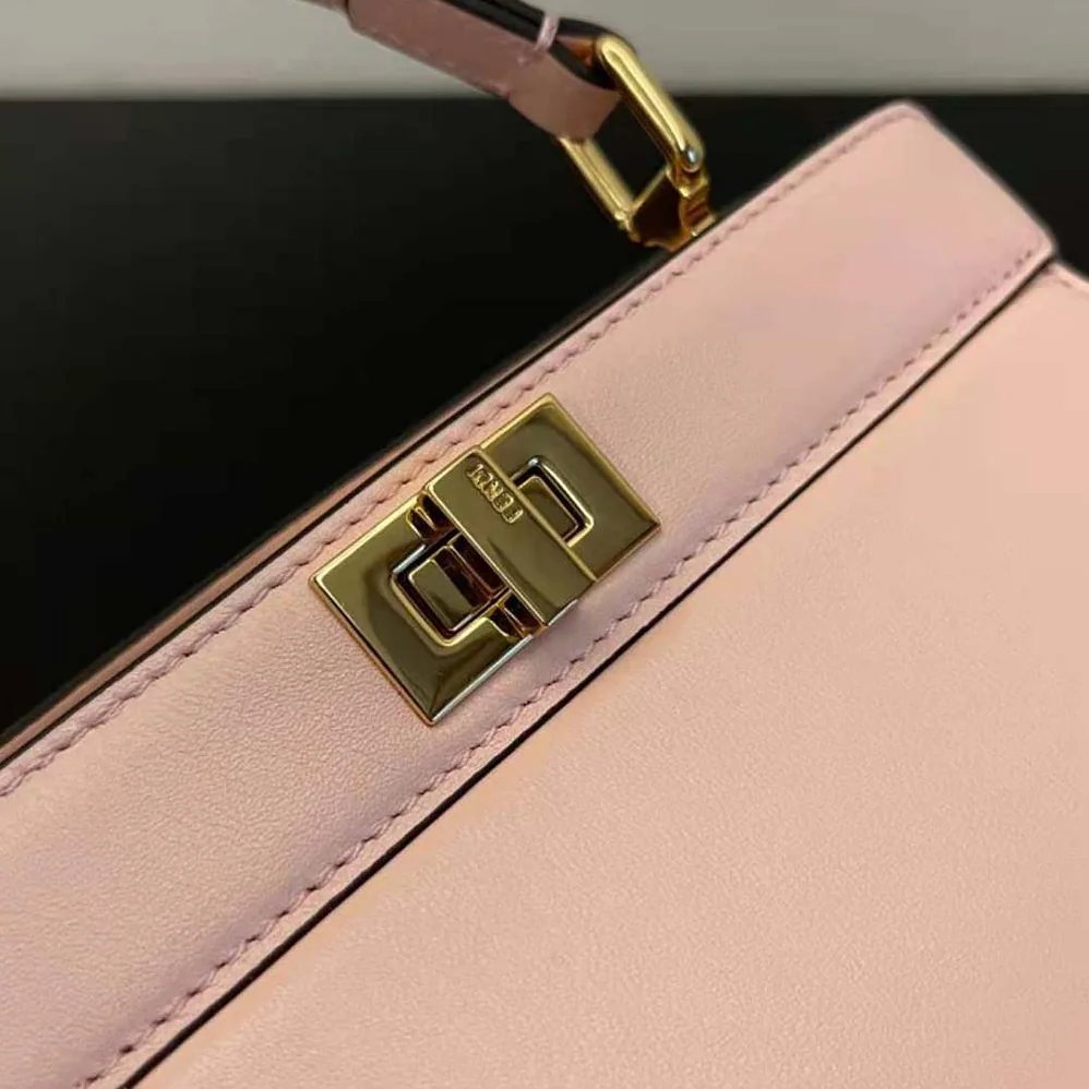 Fendi Peekaboo ISeeU Petite Pink Padded Nappa Leather Bag for Women Fendi Peekaboo ISeeU Petite Pink Padded Nappa Leather Bag for Women