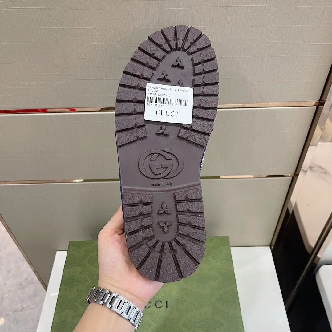 Gucci GG Supreme Slide Sandal Blue And Beige for Men Gucci GG Supreme Slide Sandal Blue And Beige for Men