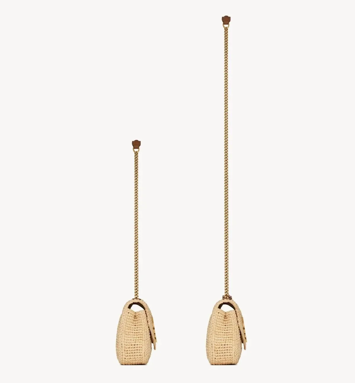 Saint Laurent Loulou Mini Shoulder Bag in Beige Raffia Gold Hardware Saint Laurent Loulou Mini Shoulder Bag in Beige Raffia Gold Hardware