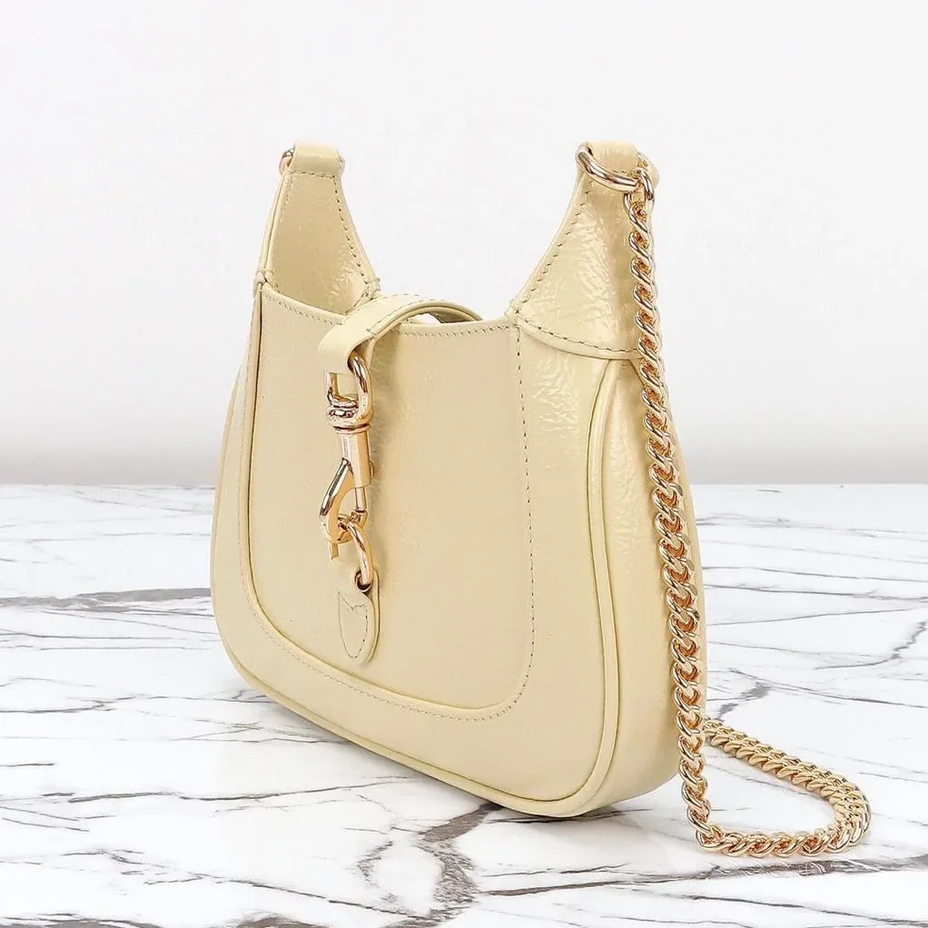 Gucci Jackie Notte Mini Crossbody Bag in Light Yellow Gold Hardware