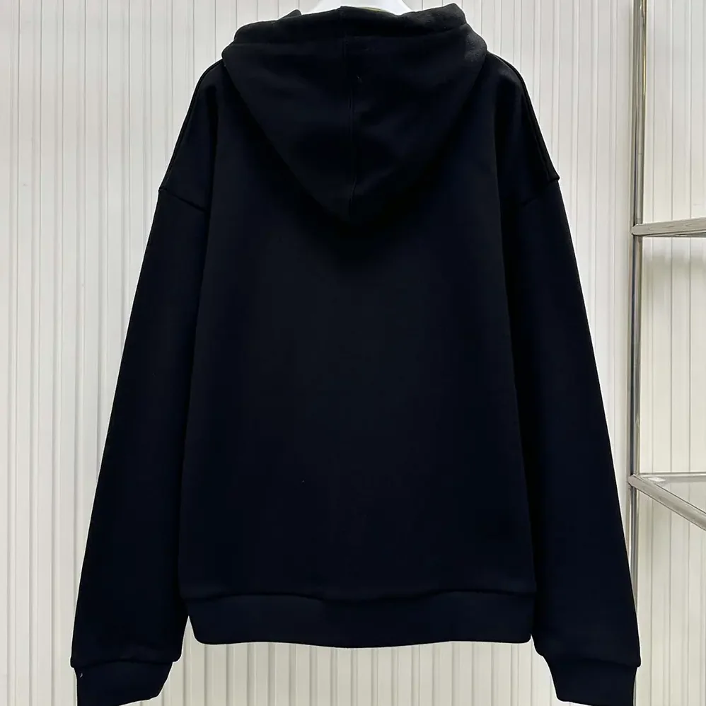Celine Troubadour Loose Hoodie in Cotton Fleece for Women in Black Celine Troubadour Loose Hoodie in Cotton Fleece for Women in Black