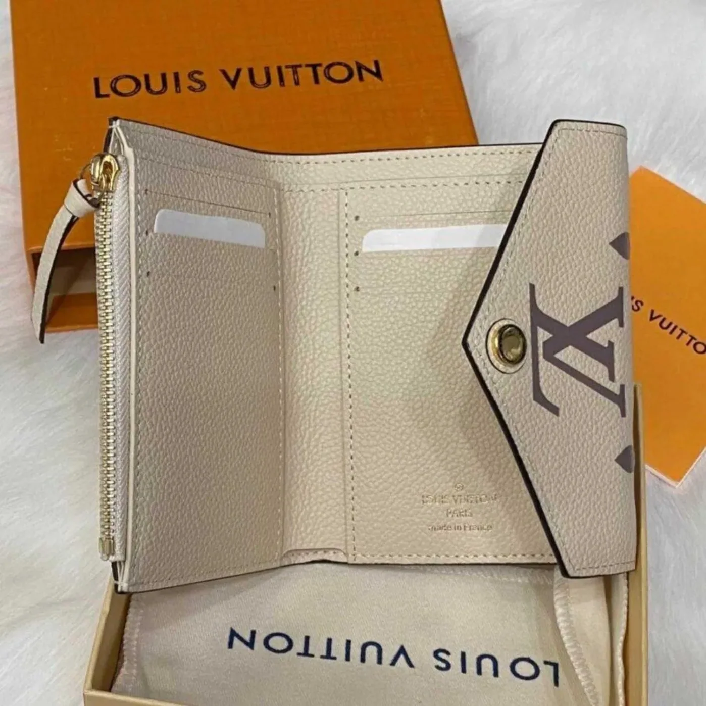 Louis Vuitton Victorine Wallet Monogram Empreinte Beige Louis Vuitton Victorine Wallet Monogram Empreinte Beige