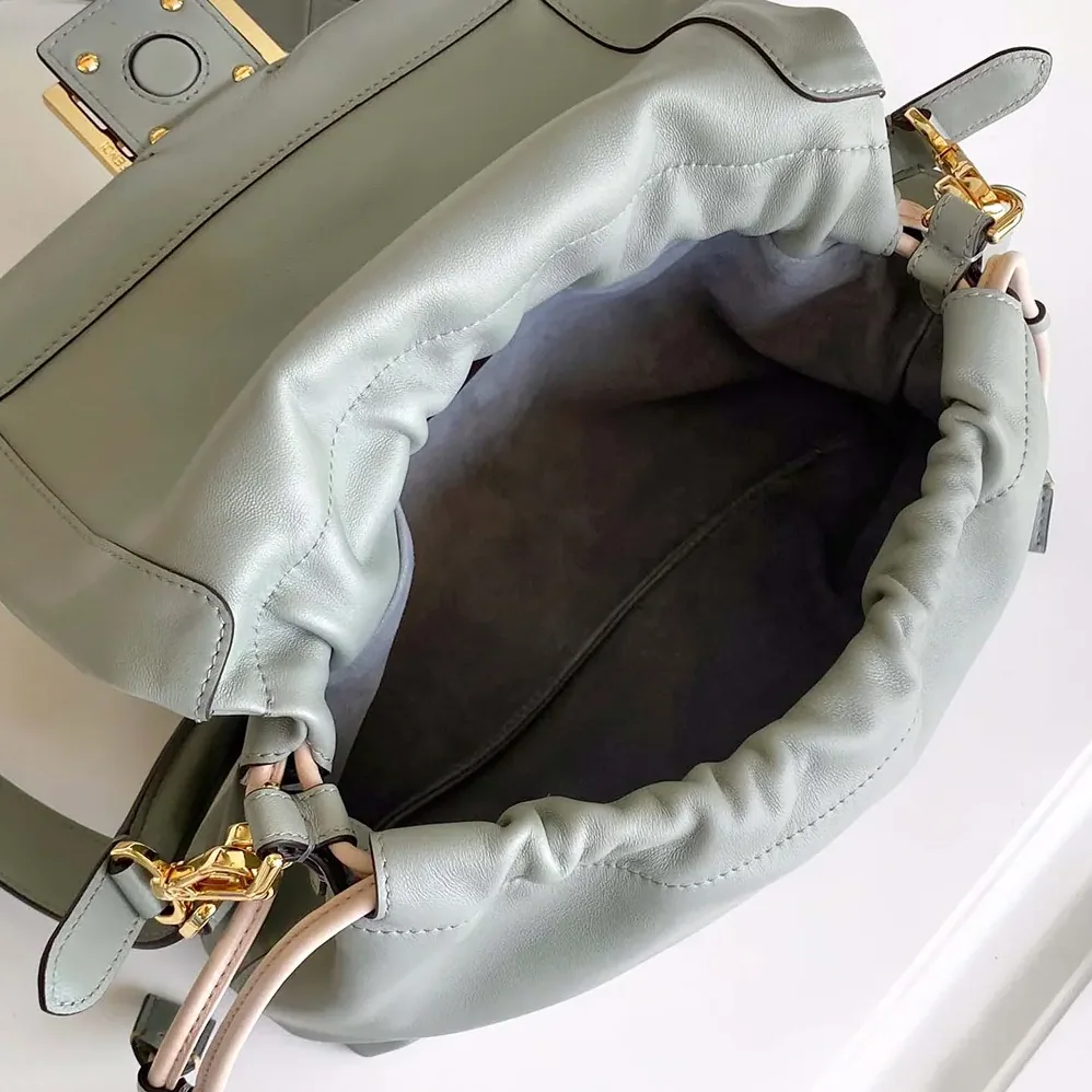 Fendi Mamma Baguette Medium Matcha Green Nappa Leather Bag for Women