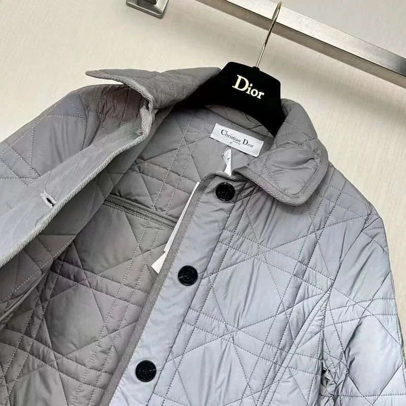 Dior CD Macrocannage Peacoat Gray Quilted Reflective Technical Taffeta for Women Dior CD Macrocannage Peacoat Gray Quilted Reflective Technical Taffeta for Women