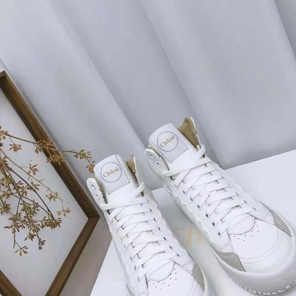 Chloe Franckie High-Top Sneaker in Smooth Calfskin for Women in White Chloe Franckie High-Top Sneaker in Smooth Calfskin for Women in White