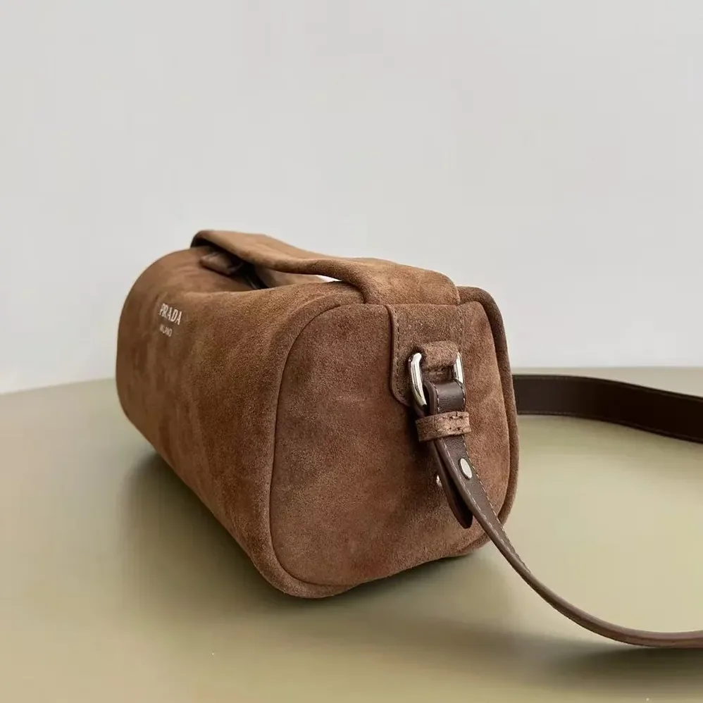 Prada Suede Leather Shoulder Bag for Unisex in Coffee Prada Suede Leather Shoulder Bag for Unisex in Coffee