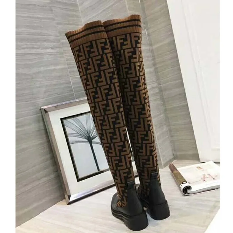 Fendi Shoes Black Leather Thigh for Women in High Boots Fendi Shoes Black Leather Thigh for Women in High Boots