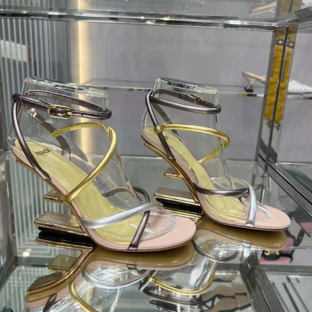 Fendi First Silver Nappa Leather High for Women in Heeled Sandals Fendi First Silver Nappa Leather High for Women in Heeled Sandals