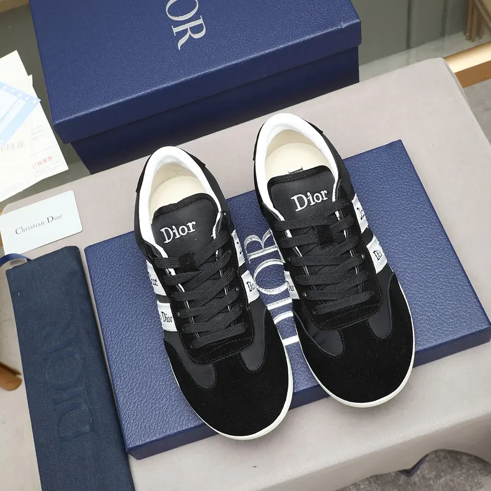 Dior Ribbon Sneaker Black Suede Calfskin and Technical Fabric for Unisex