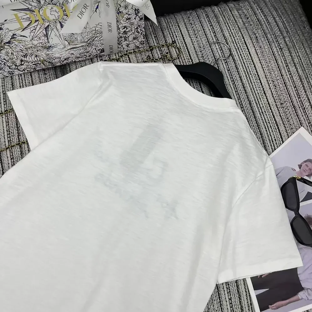Dior DIOR AND HYLTON NEL T-Shirt Relaxed Fit White Cotton Jersey for Women