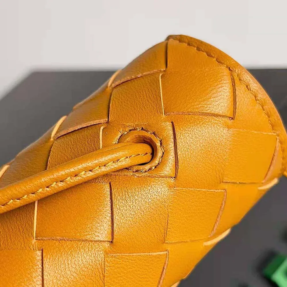 Bottega Veneta Trio Pouch On Strap Mini Intrecciato Leather Shoulder Bag for Women in Orange Bottega Veneta Trio Pouch On Strap Mini Intrecciato Leather Shoulder Bag for Women in Orange