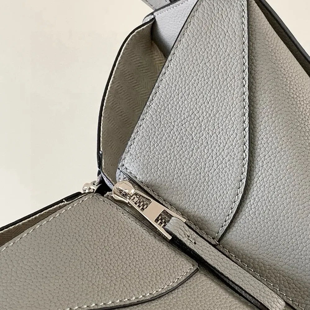 Loewe Compact Hammock Bag in Soft Grained Calfskin for Unisex in Silver