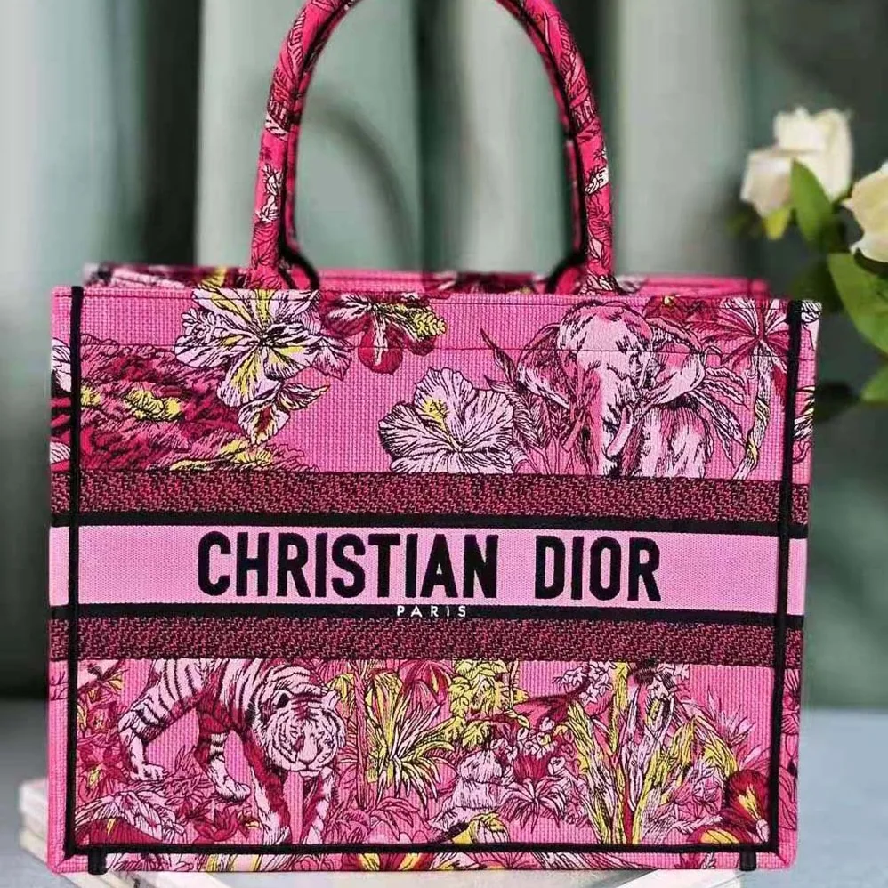Dior Medium Dior Book Tote Fuchsia Multicolor Toile de Jouy Voyage Embroidery for Women Dior Medium Dior Book Tote Fuchsia Multicolor Toile de Jouy Voyage Embroidery for Women