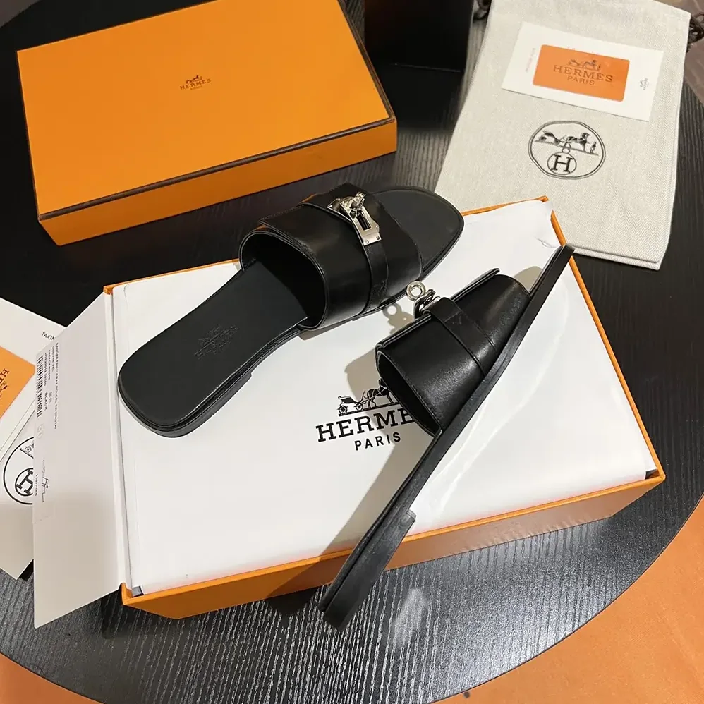Hermes Giulia Sandal-Black H232129Z for Women Hermes Giulia Sandal-Black H232129Z for Women