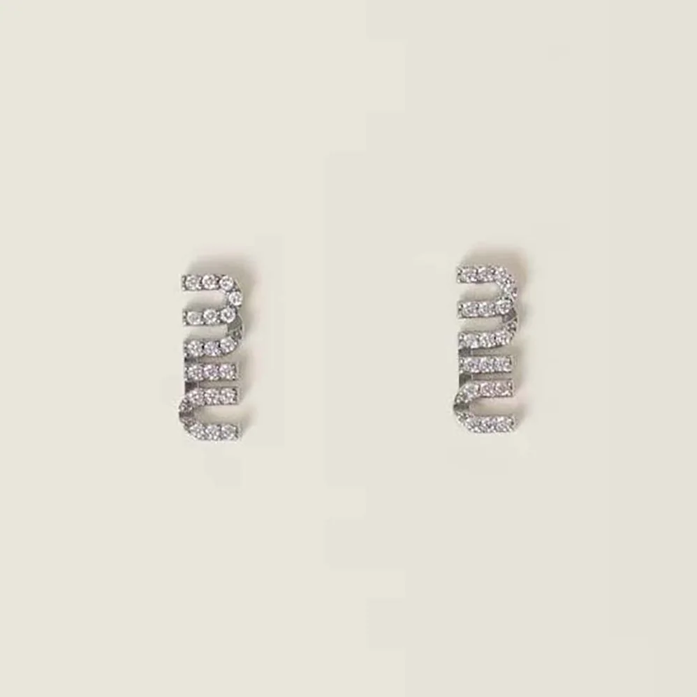Miu Miu Metal Earrings with Crystals for Women Miu Miu Metal Earrings with Crystals for Women