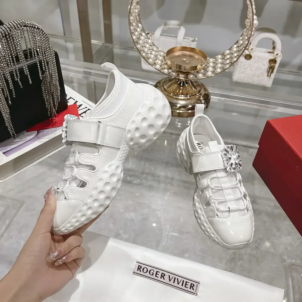 Roger Vivier Viv' Run Light Trekky Sneakers in Fabric for Women in White