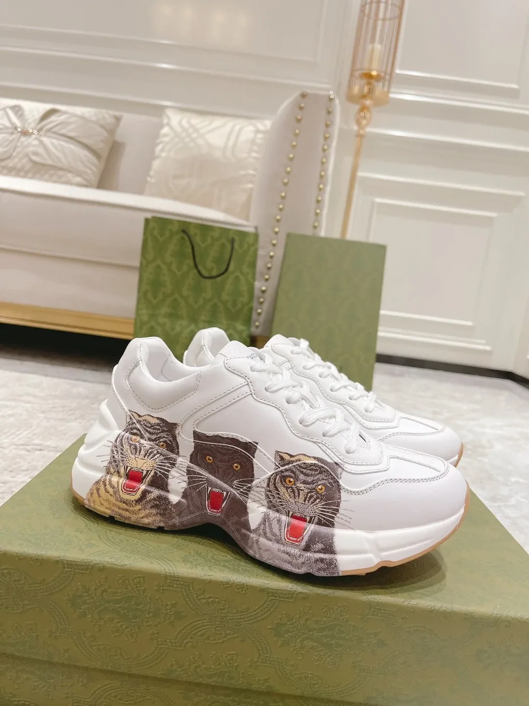 Gucci Rhyton Tiger Sneaker White