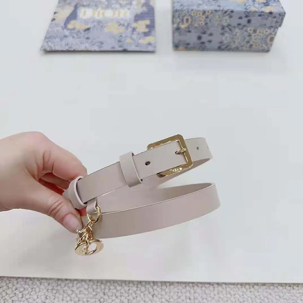 Dior Miss Dior Belt White Smooth Calfskin 20 MM for Women