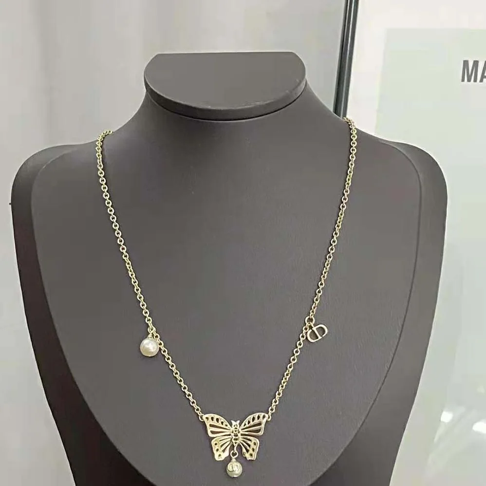 Dior Métamorphose Necklace Gold-Finish Metal and White Resin Pearls for Women