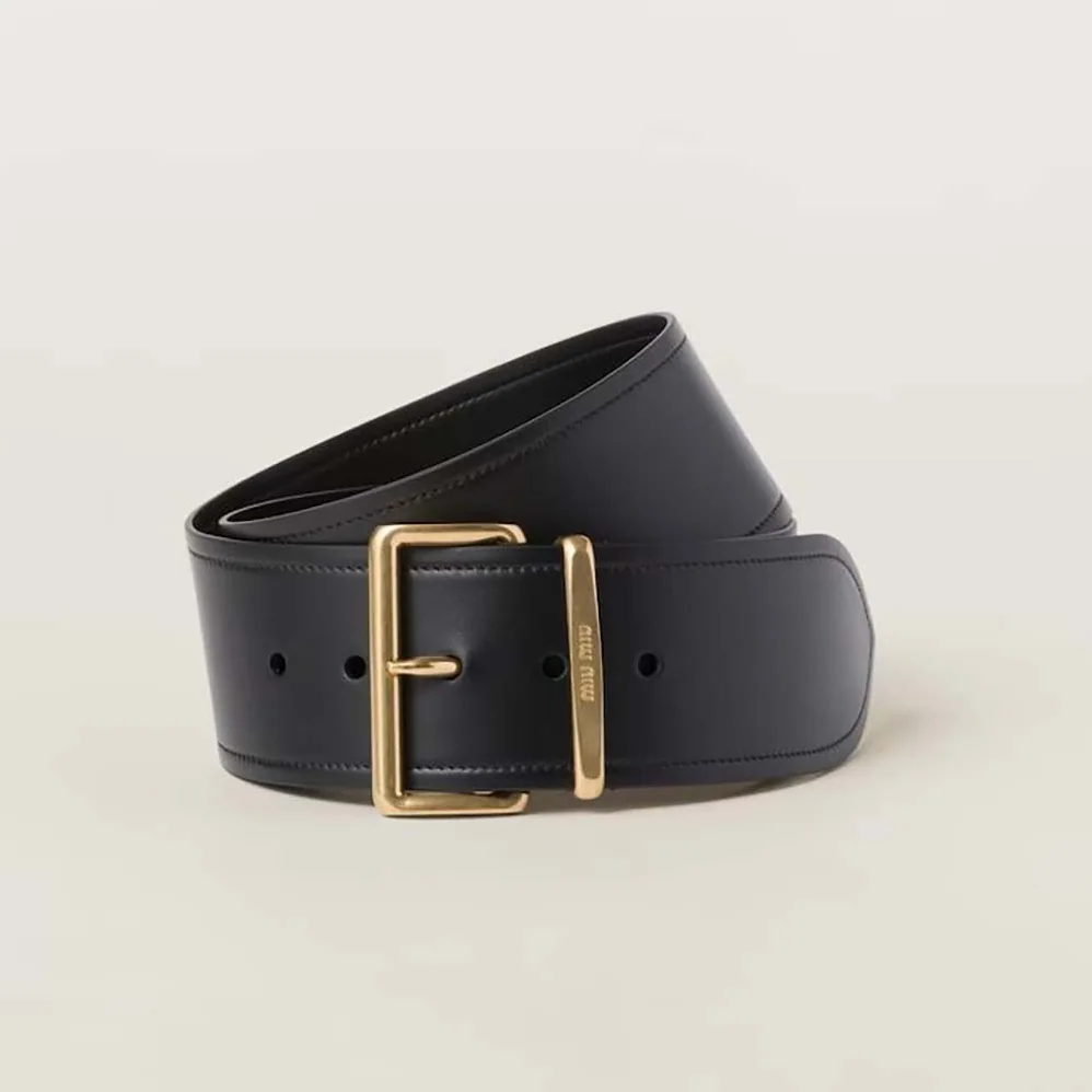 Miu Miu Leather Belt-Black 5CC589_2E6Y_F0002 for Women Miu Miu Leather Belt-Black 5CC589_2E6Y_F0002 for Women