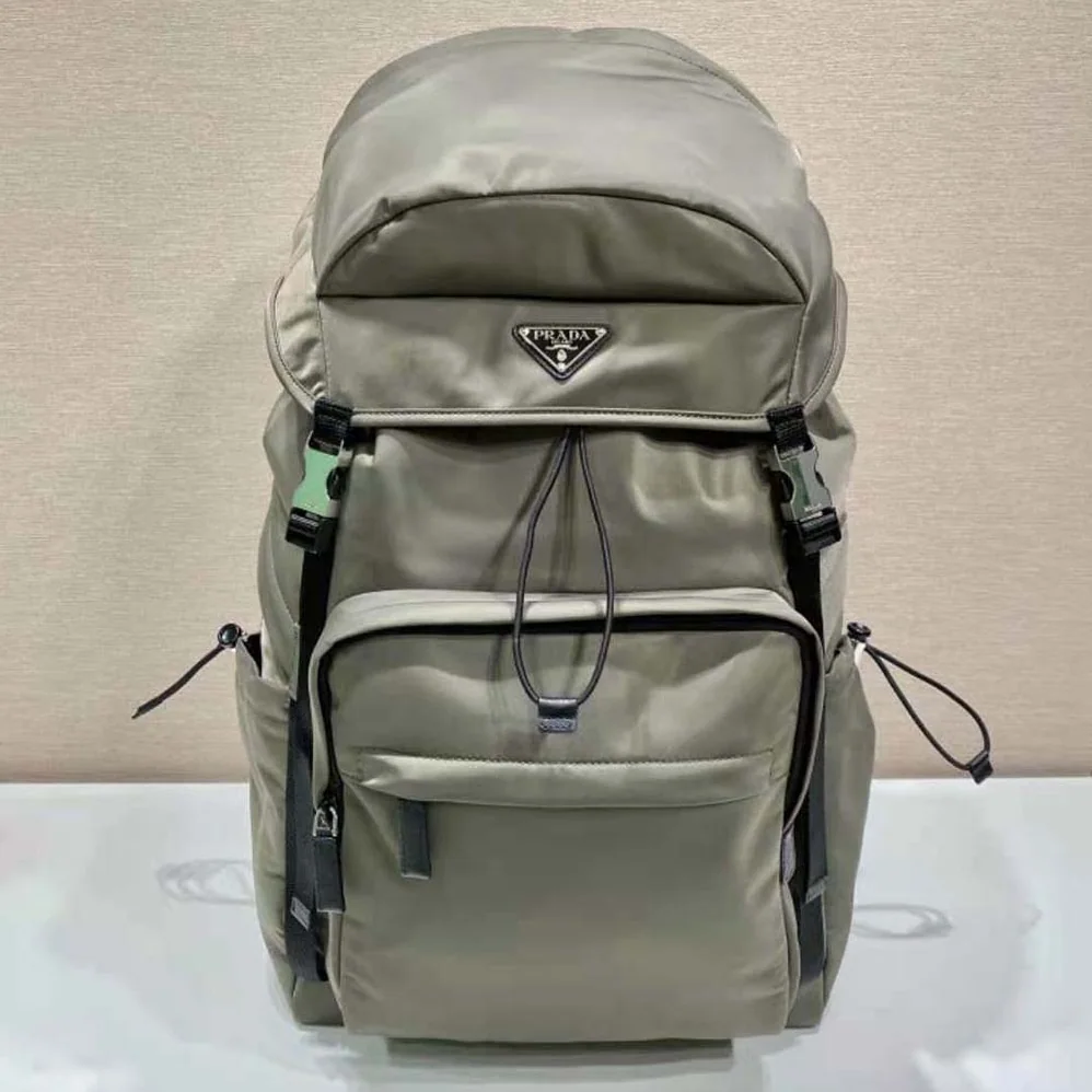Prada Re-Nylon and Saffiano Leather Backpack for Men in Silver Prada Re-Nylon and Saffiano Leather Backpack for Men in Silver