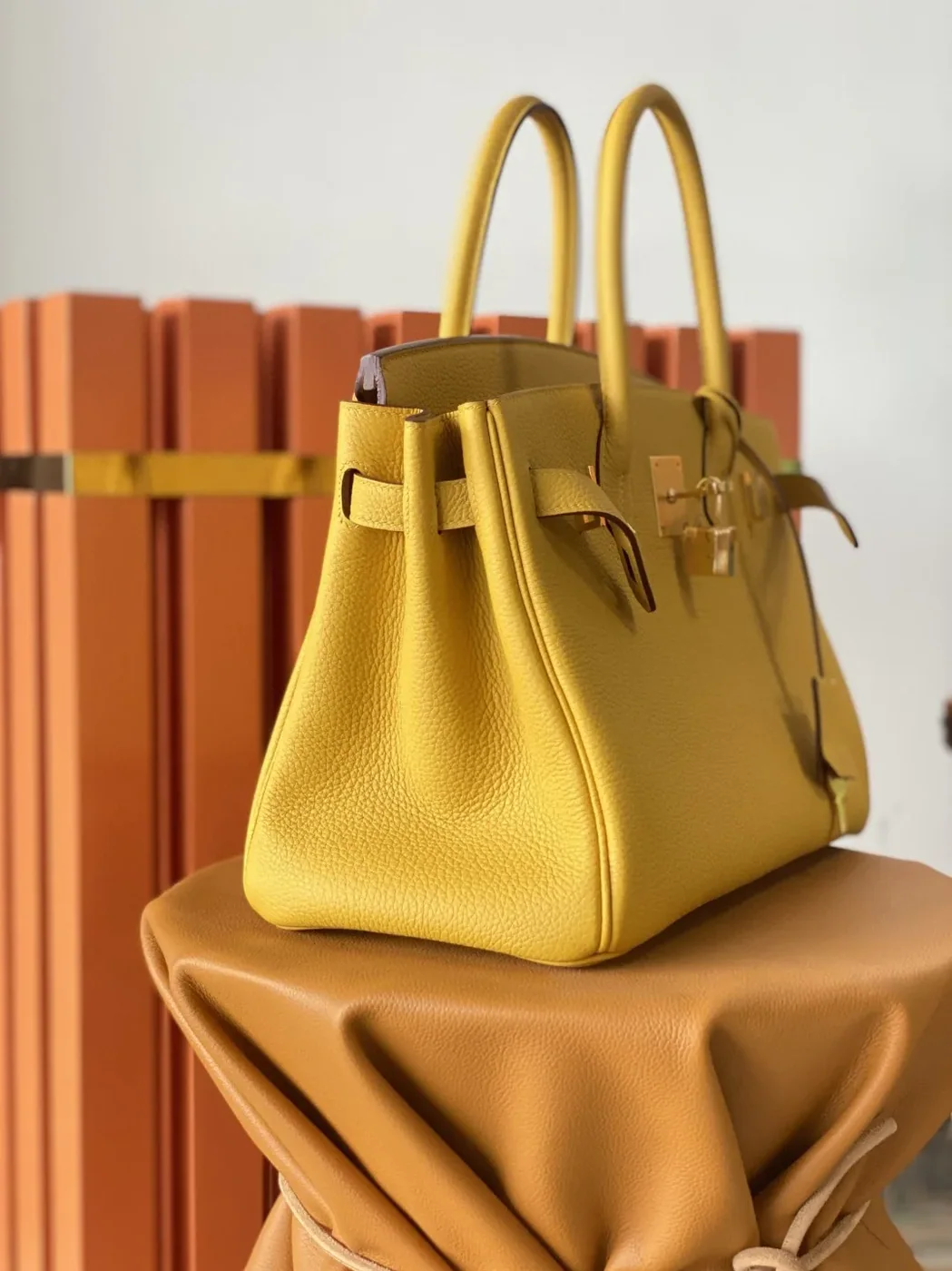 Hermes Birkin Nata Swift Yellow Gold Toned Hardware /