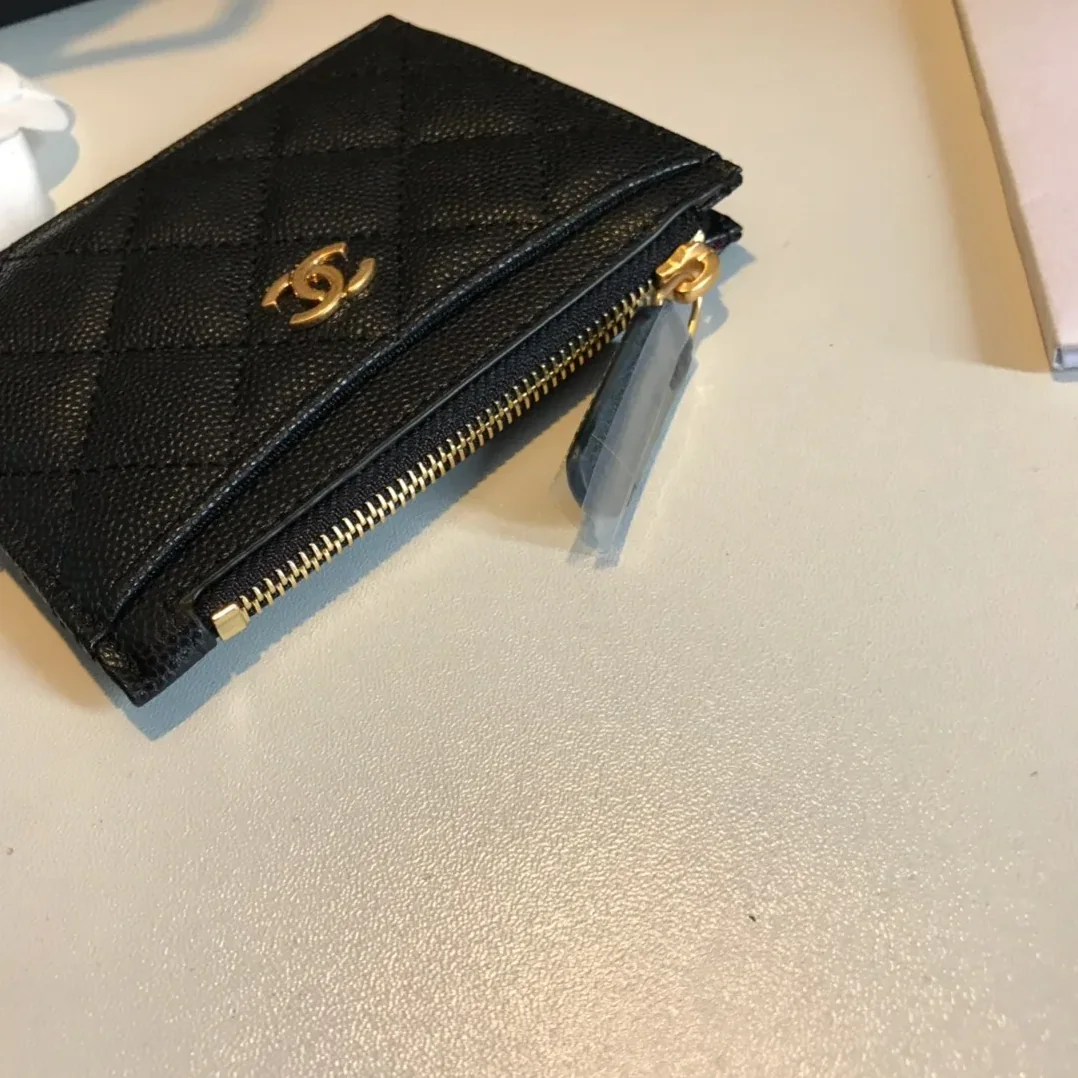 Chanel Flat Card Holder Black Bag /