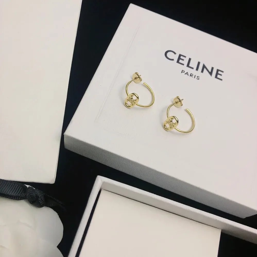 Celine Maillon Triomphe Hoops in Yellow Gold for Women
