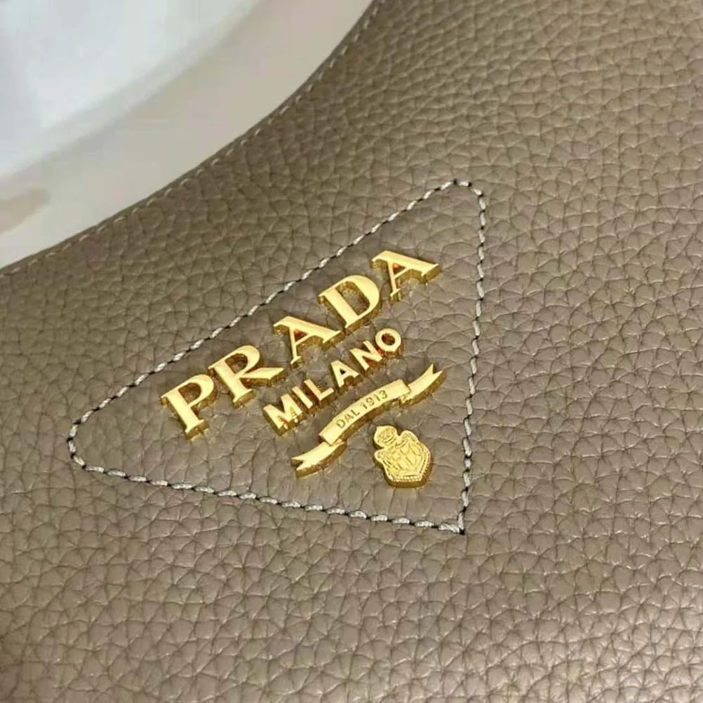 Prada Leather Shoulder Bag for Women in Gray Prada Leather Shoulder Bag for Women in Gray