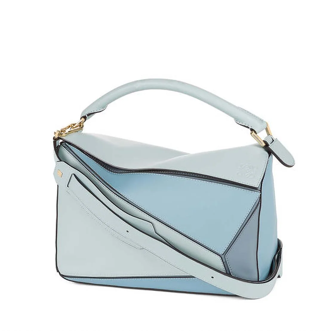 Loewe Puzzle Multi-color Bag with Strap Handle in Calfskin in Blue