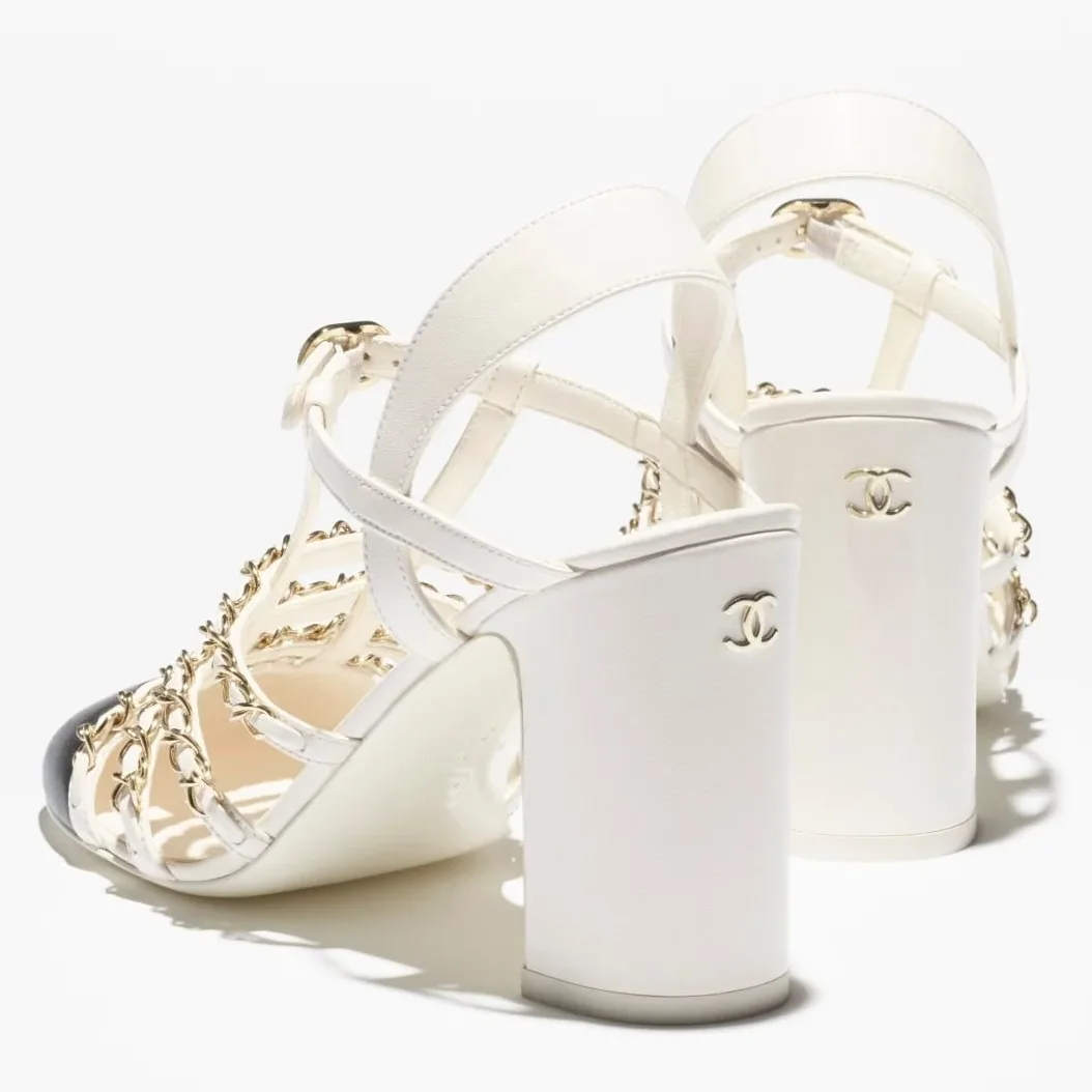 Chanel Slingbacks White/ Black --U5474