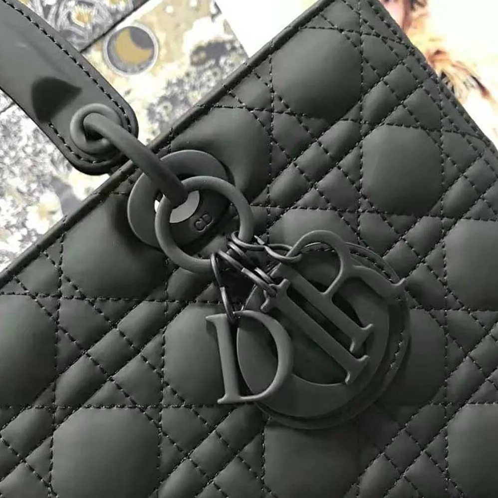 Dior Large Lady Dior Bag Black Ultramatte Cannage Calfskin for Women