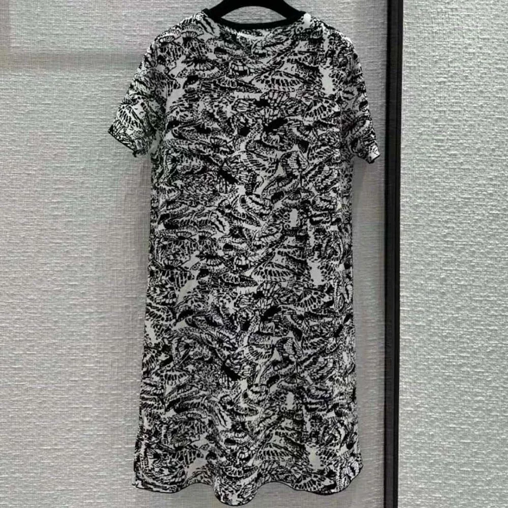 Dior Straight Dress Black and White Technical Jacquard with Allover Butterfly Motif for Women Dior Straight Dress Black and White Technical Jacquard with Allover Butterfly Motif for Women