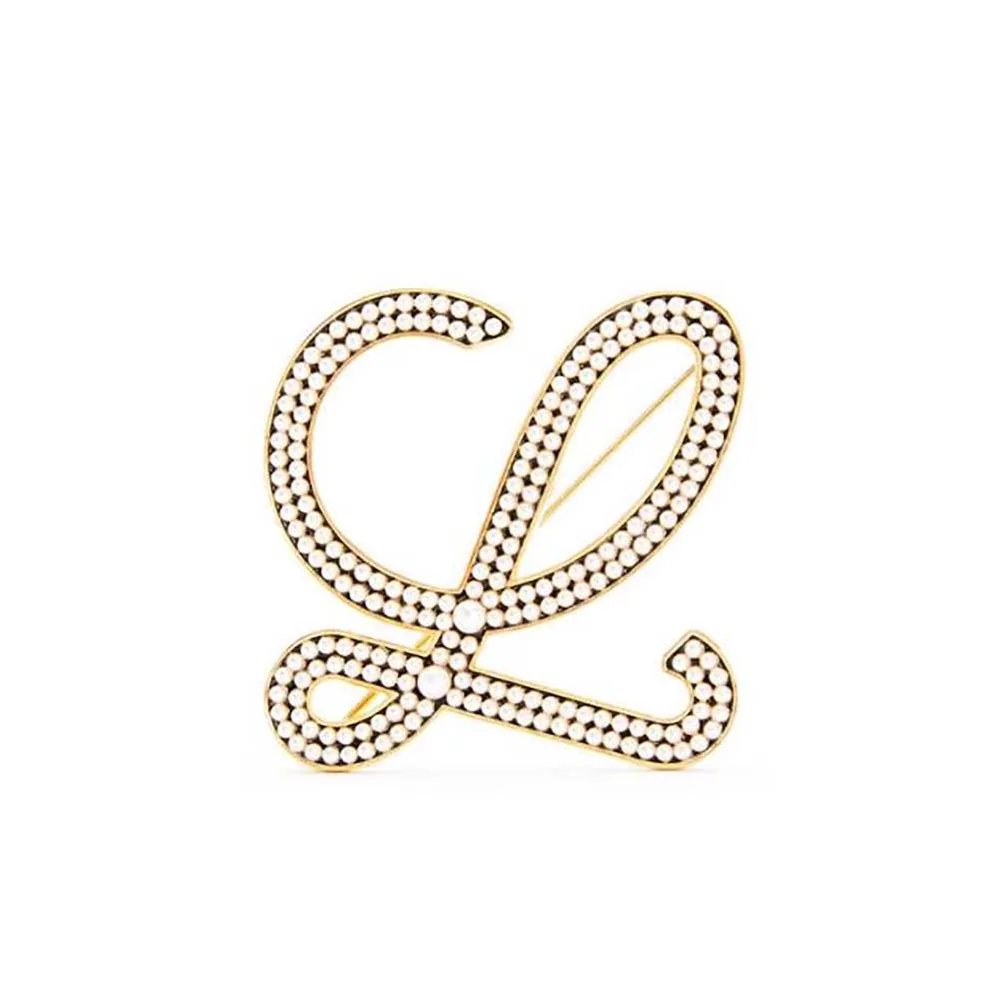 Loewe Brooch in Metal and Pearls for Women Loewe Brooch in Metal and Pearls for Women