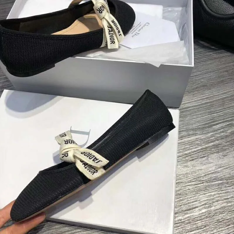 Dior Shoes Miss J'Adior Technical Canvas Ballet Pump for Women in Black