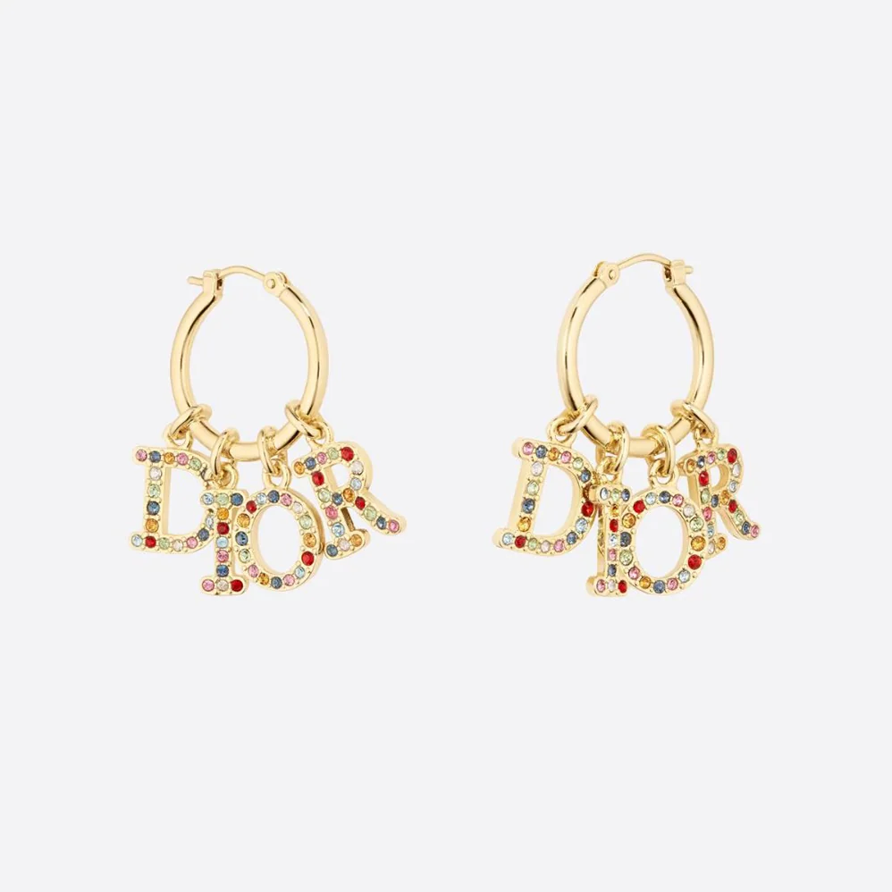 Dior Dio(r)evolution Earrings Gold-Finish Metal and Multicolor Crystals for Women