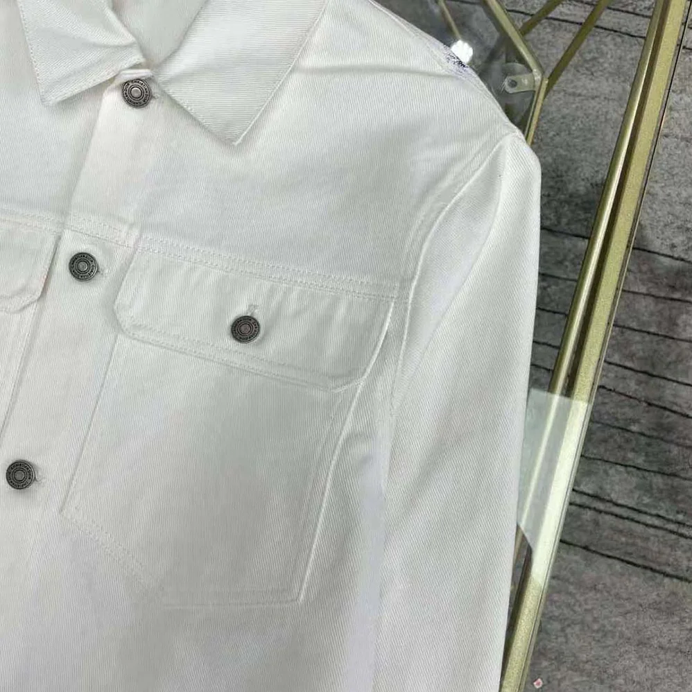 Dior Jacket White Cotton Denim with Blue Rêve D'Infini Motif for Women