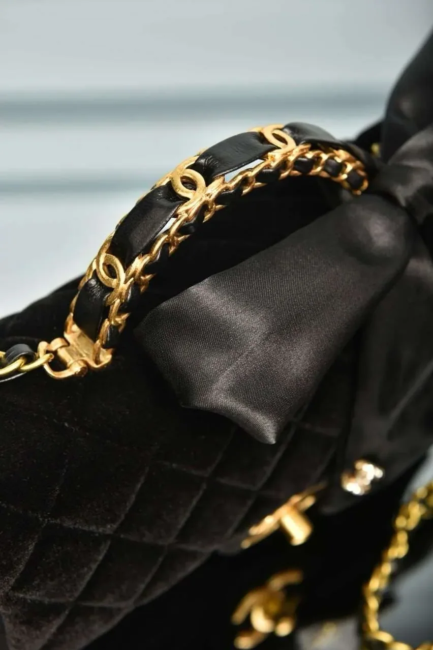 Black Mini Bag with Handle and Flap