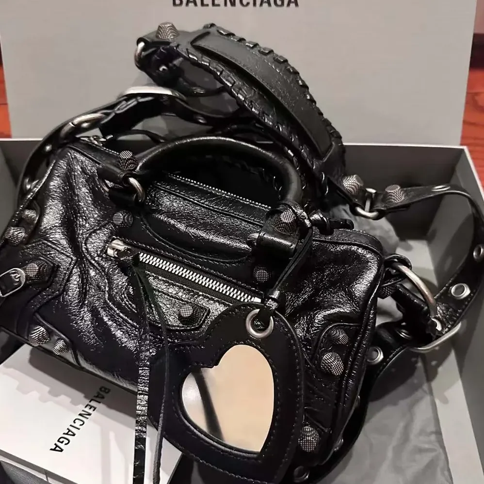 Balenciaga Neo Cagole XS Handbag in Black Arena Lambskin for Women