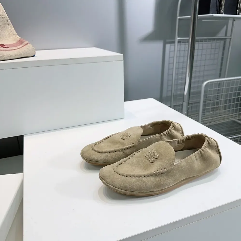 Celine Adam Loafer In Suede Calfskin for Unisex in Natural Celine Adam Loafer In Suede Calfskin for Unisex in Natural