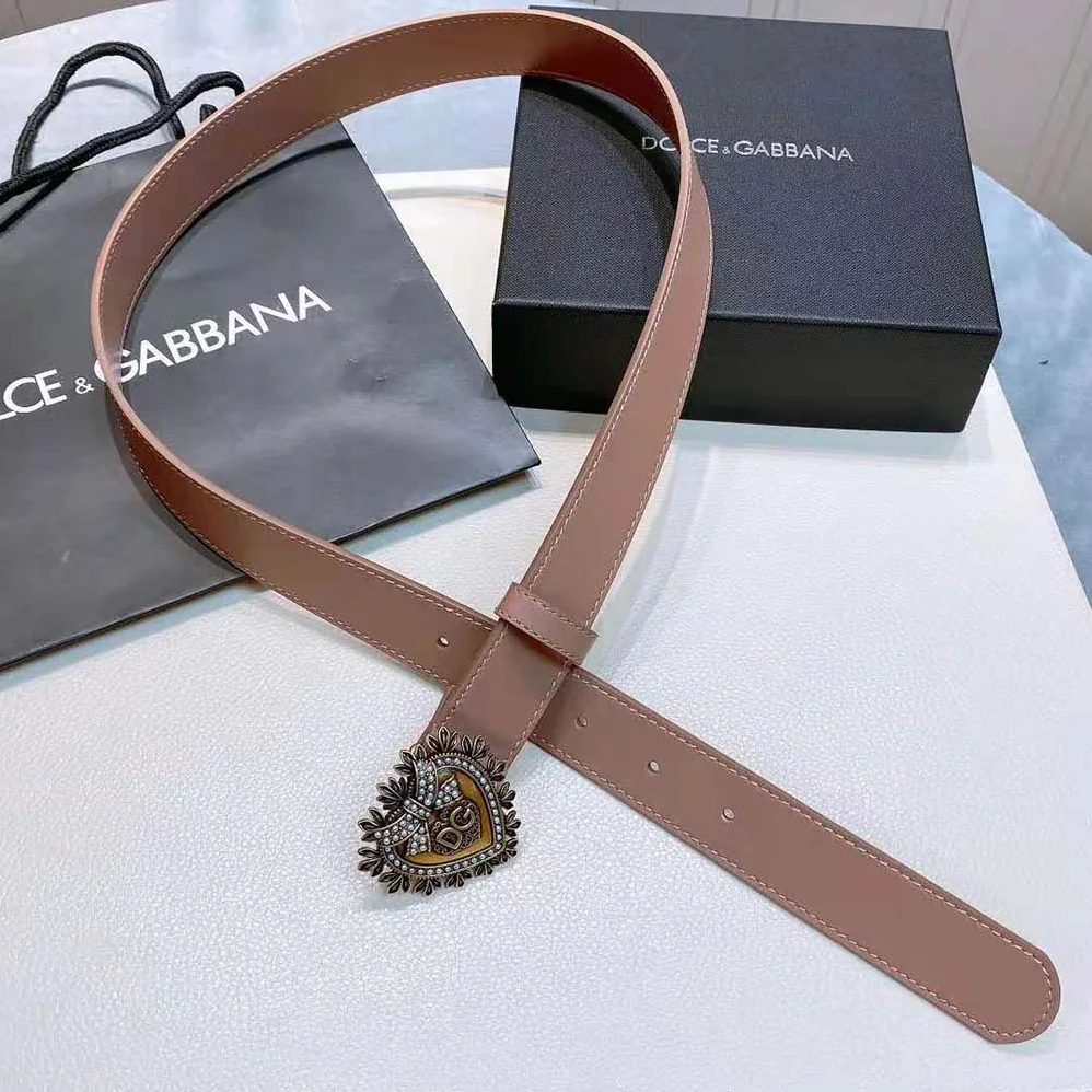 Dolce Gabbana D&G Devotion Belt in Lux Leather for Women in Pink