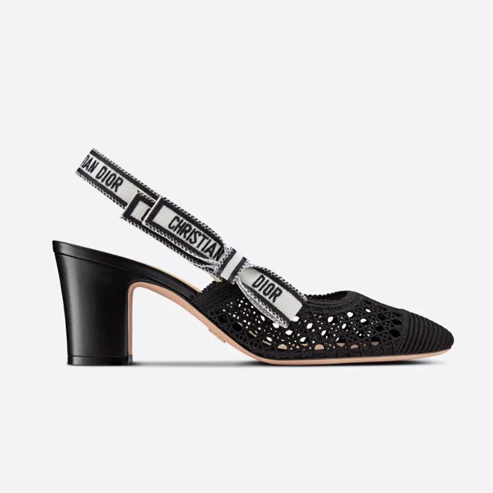 Dior Dior and Moi Slingback Pump Black Cannage Embroidered Mesh for Women Dior Dior and Moi Slingback Pump Black Cannage Embroidered Mesh for Women