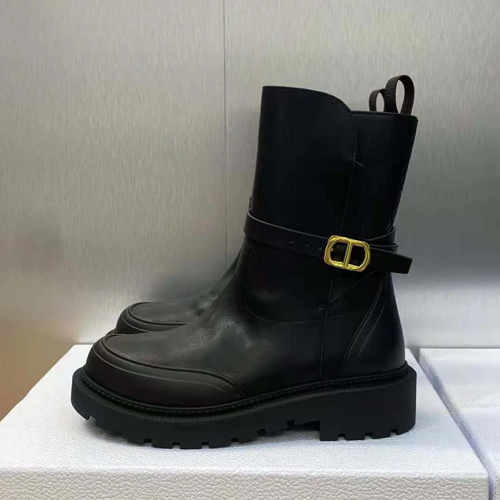 Dior Empreinte Ankle Boot Black Calfskin and Rubber for Women