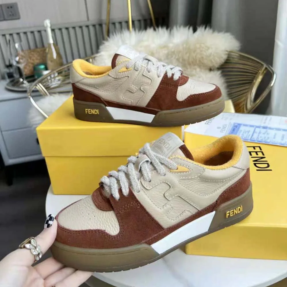 Fendi Match Beige Suede Low for Unisex in Tops Fendi Match Beige Suede Low for Unisex in Tops