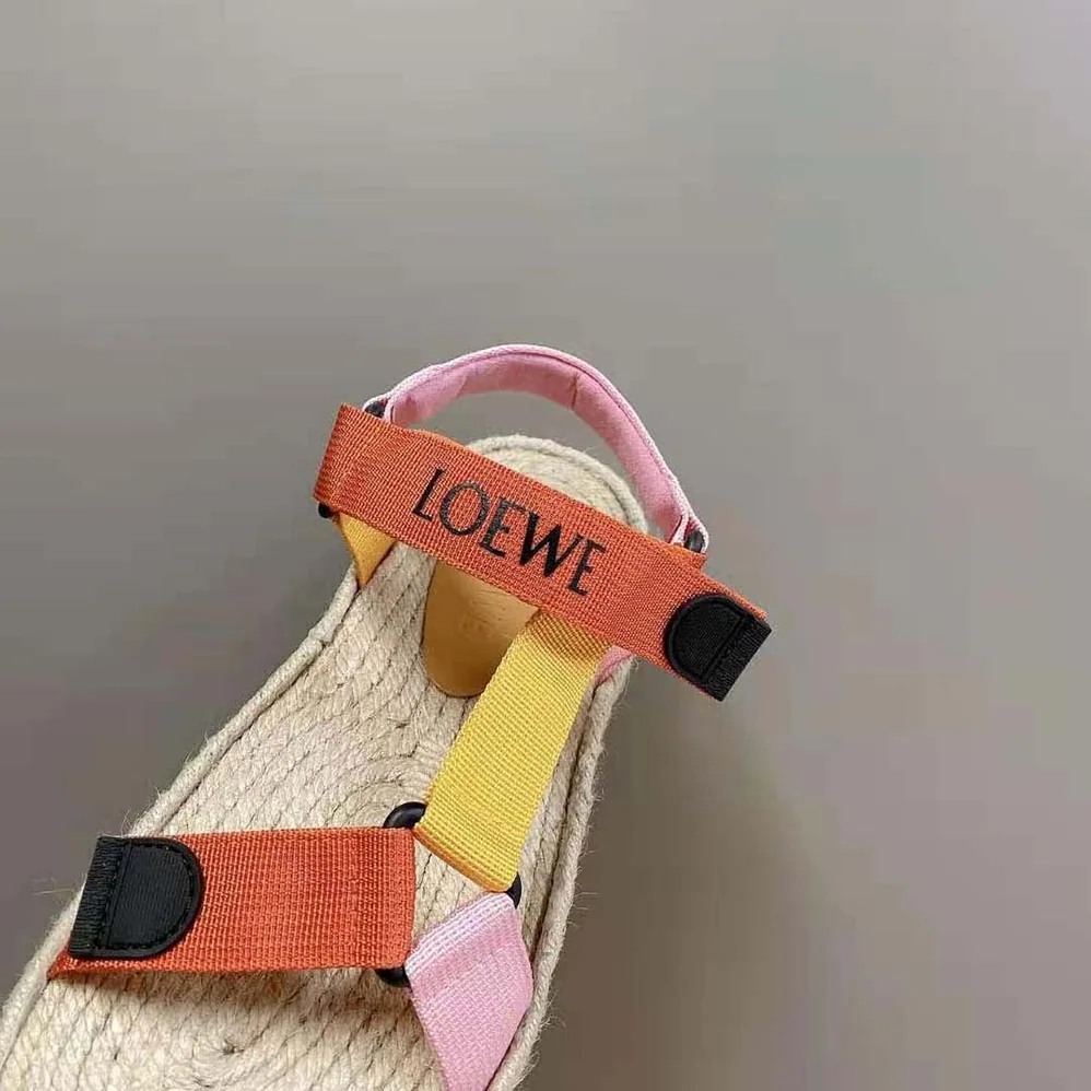 Loewe Strappy Espadrille in Nylon for Women in Orange