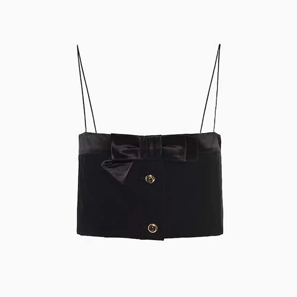 Miu Miu Velvet Top with Jacquard Logo for Women