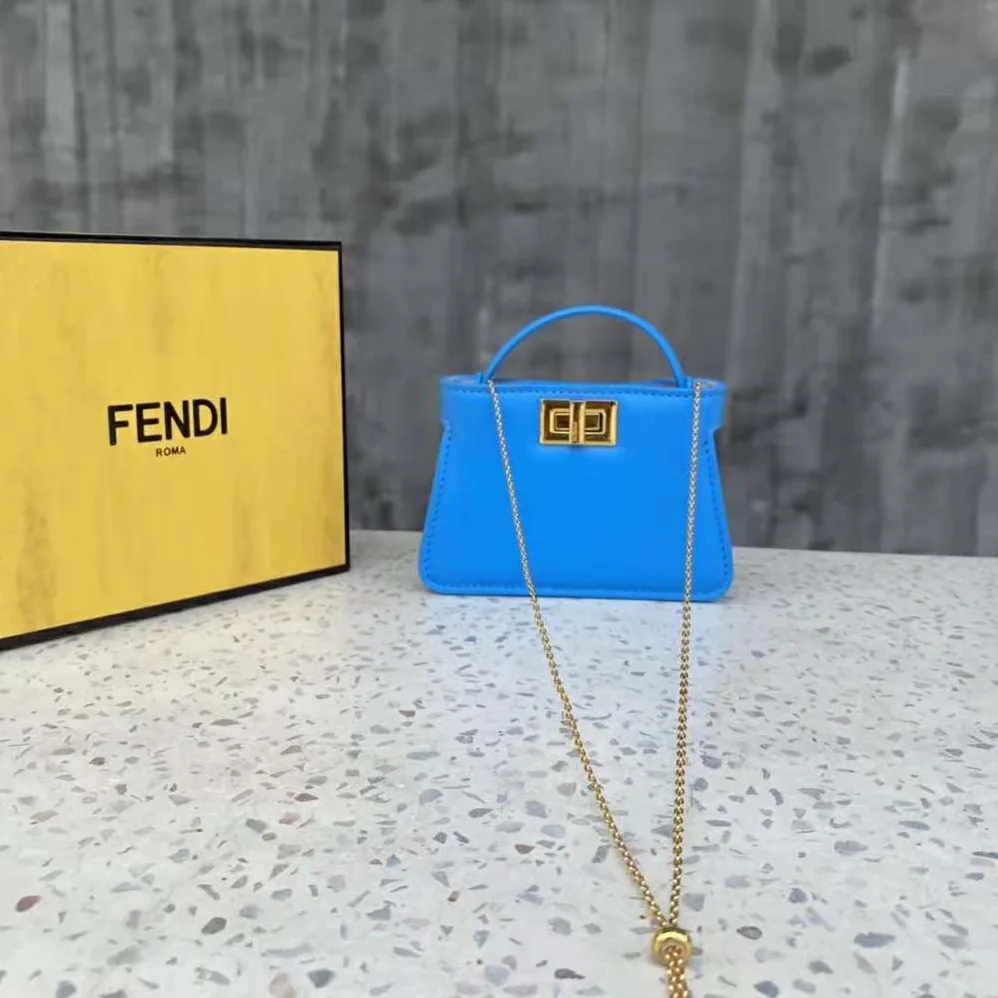 Fendi Pico Peekaboo Charm Light Nappa Leather Charm for Women in Blue Fendi Pico Peekaboo Charm Light Nappa Leather Charm for Women in Blue