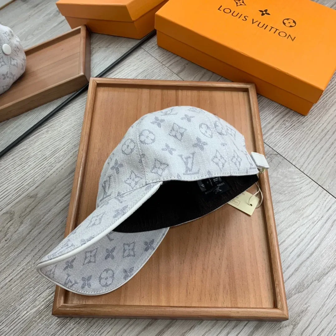 Louis Vuitton Monogram Jacquard Denim Cap Grey LV Louis Vuitton Monogram Jacquard Denim Cap Grey LV