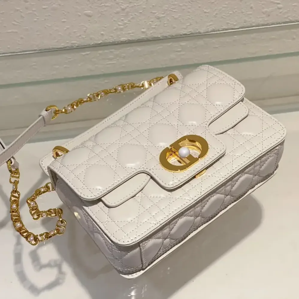 Dior Small Dior Jolie Top Handle Bag Latte Cannage Calfskin for Women